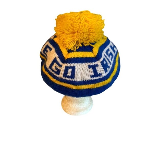 Vintage Notre Dame Knit Beanie Cap W/ Brim & Pom Pom - Picture 3 of 5